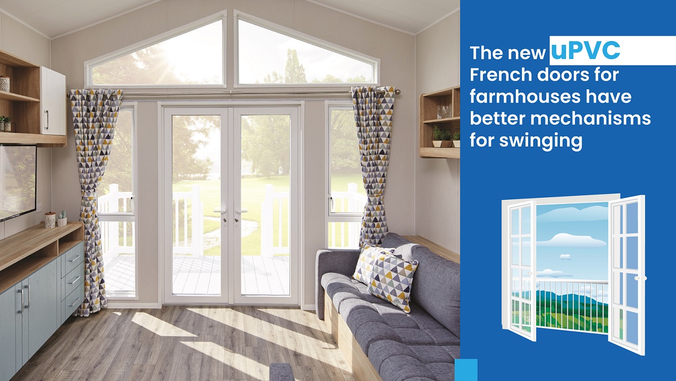 uPVC French door manufacturer in India.